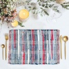 Eco Friendly Denim Placemats (Set of 4), Size: 14''x18''. Rustic,Farmhouse, Boho Heavy Table mats Made with upcycled Chandi Denim Reversible