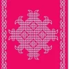 Kolam printed fabric pink color backdrop cloth/ festive / housewarming/ golu/ muggu