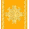 Kolam printed fabric yellow color Backdrop cloth/ festive / housewarming/ golu/ muggu