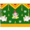 Indian Pooja Backdrop Cloth/Wedding Decor/Ganesha/Pooja decor/Party Events/Decoration/Fabric 3D printing/Kolam Pooja Print