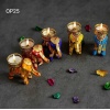 Elephant multicolor  T light holder 2 pc set