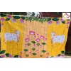 Pichwai Cow 3D printed big size lotus design  Backdrop Cloth/ pooja Back drop for weddings/ Navrathri /Dusshera/ Housewarming  / Navratri