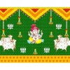 Indian Pooja Backdrop Cloth/Wedding Decor/Ganesha/Pooja decor/Party Events/Decoration/Fabric 3D printing/Kolam Pooja Print