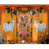 Indian Pooja Backdrop Pichwai Cow With Thirumala God for Home Pooja | Festivals| Housewarming | And For All traditional Events | Satnaryan