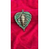 Metal Golden Lord Ganesha on Green Leaf Wall Hanging
