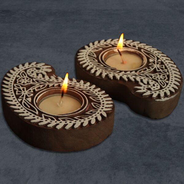 Wooden Diya Holder