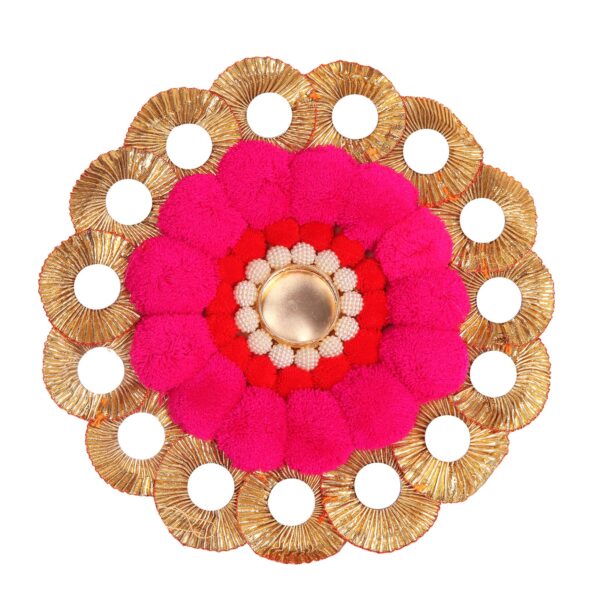 Pom Pom Candle Design Rangoli Mat