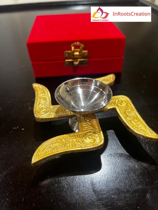 Swastik diya with gift box